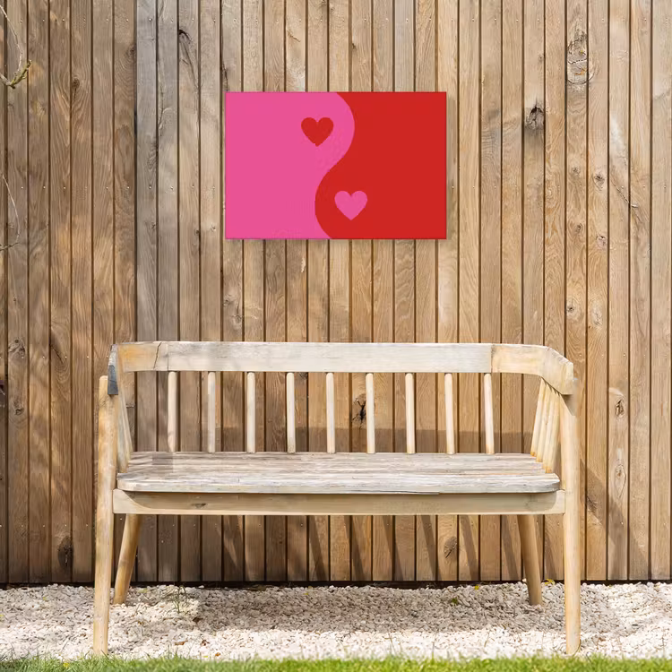 Buiten canvas - Minimalistisch - Rood - Roze - Hartjes — 3