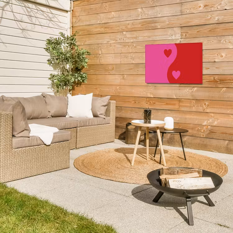 Buiten canvas - Minimalistisch - Rood - Roze - Hartjes — 5