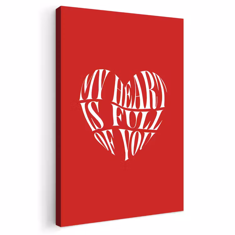Buiten canvas - Rood - Hart- Tekst - Valentijn — 1