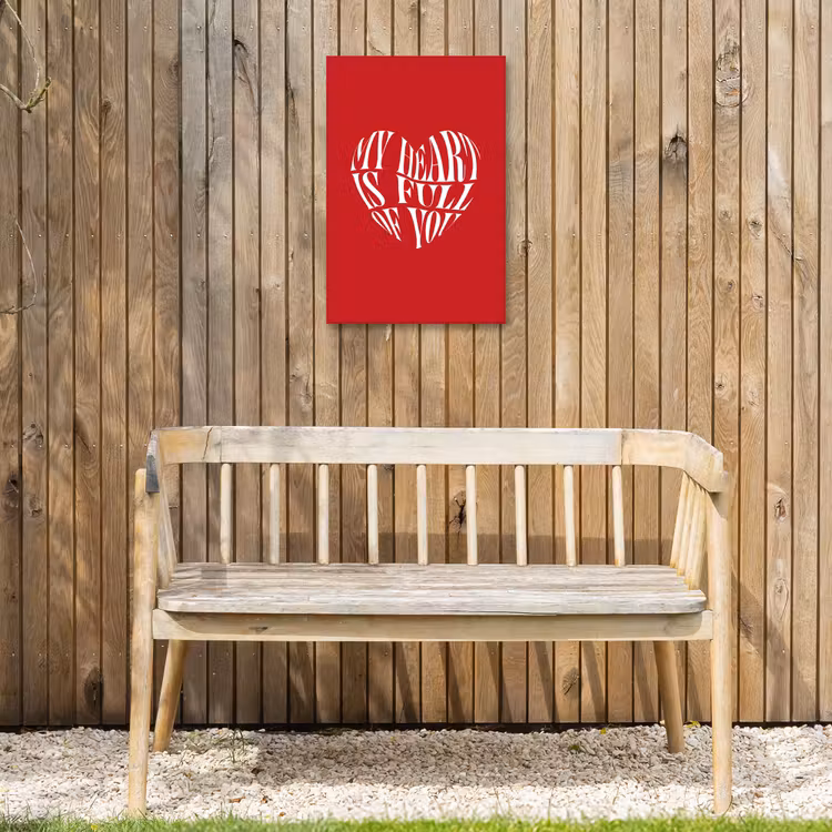 Buiten canvas - Rood - Hart- Tekst - Valentijn — 3