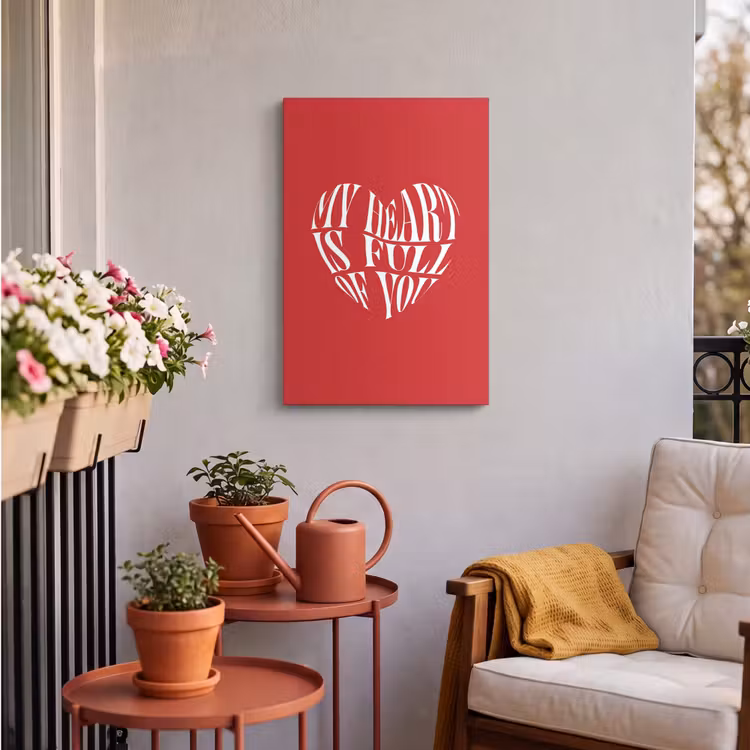 Buiten canvas - Rood - Hart- Tekst - Valentijn — 4