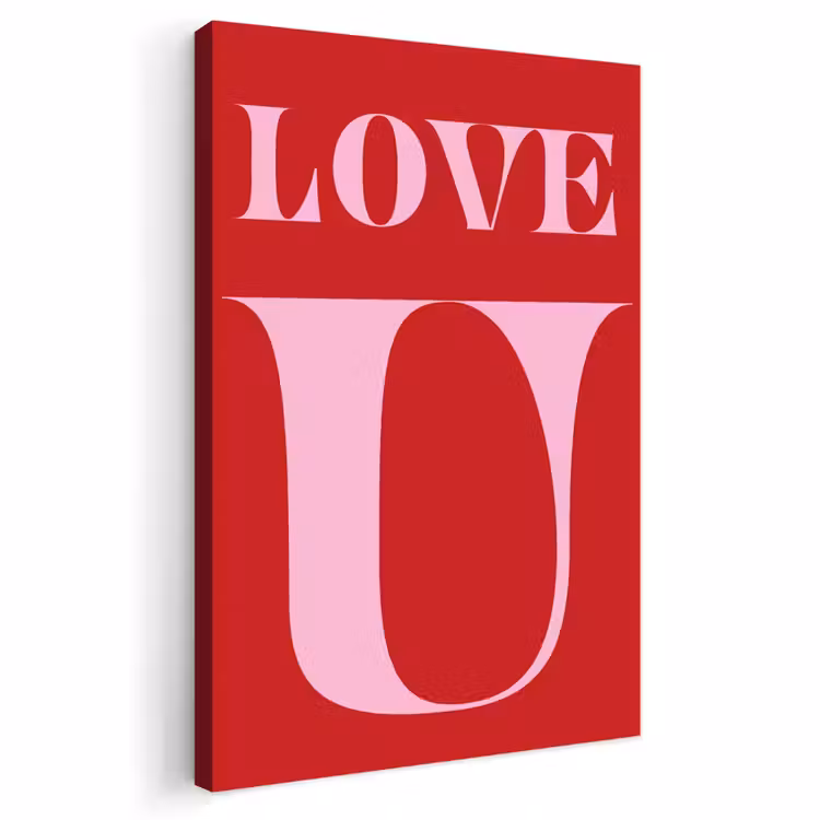 Buiten canvas - Rood - Love - Valentijn - Roze — 1