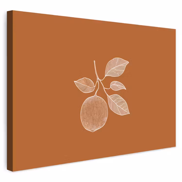 Buiten canvas - Sinaasappel - Getekend - Bladeren - Bruin — 1
