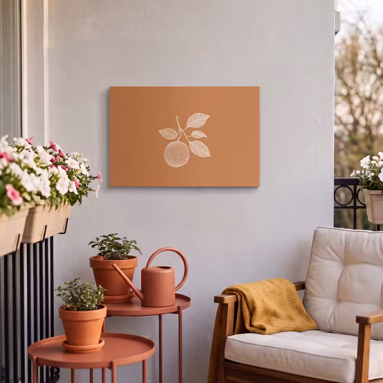 Buiten canvas - Sinaasappel - Getekend - Bladeren - Bruin — 4