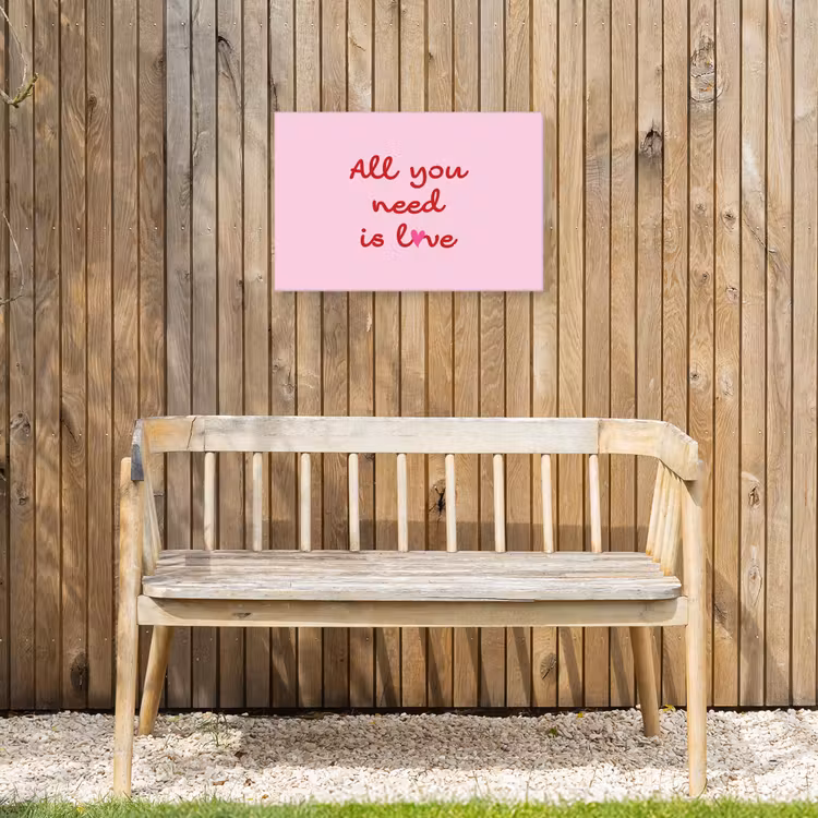 Buiten canvas - Tekst - Roze - Love - Hart — 3