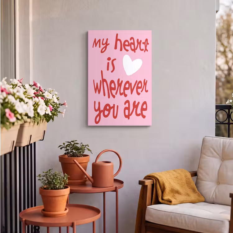 Buiten canvas - Valentijn - Hart - Liefde - Roze — 4