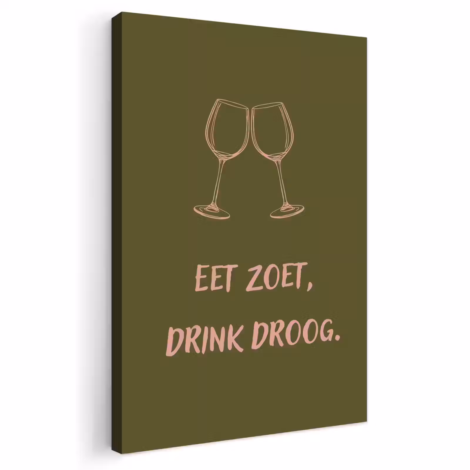 Buiten canvas - Roze - Groen - Wijn - Quote — 1