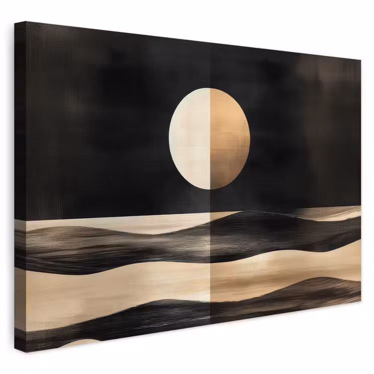 Buiten canvas - Maan - Cirkel - Goud — 1