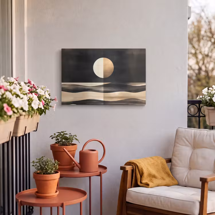 Buiten canvas - Maan - Cirkel - Goud — 4