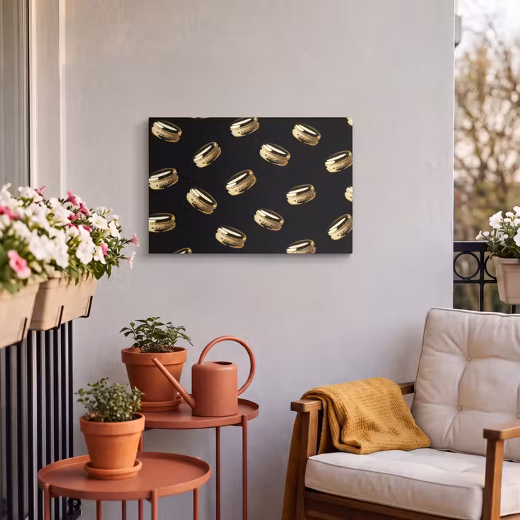 Buiten canvas - Macarons - Patroon - Goud - Zwart — 4