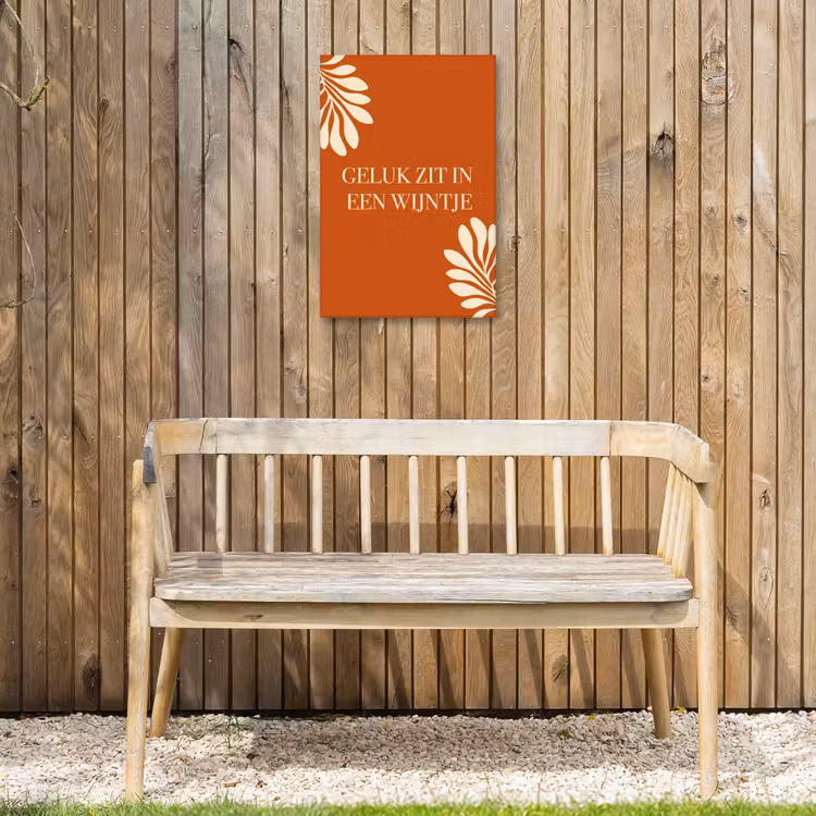 Buiten canvas - Oranje - Wijntje - Quote — 3