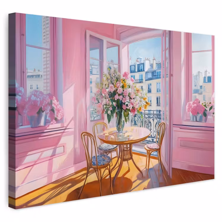 Buiten canvas - Pink - City - Bloemen — 1