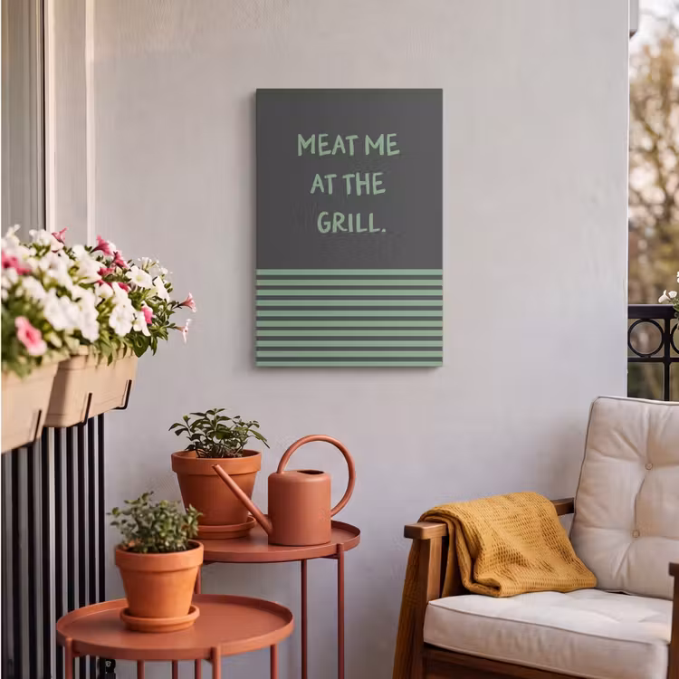Buiten canvas - Quote - Groen - Grill - Zomer — 4