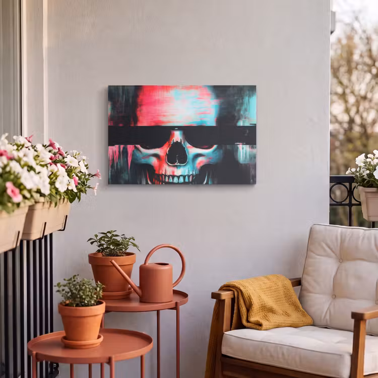 Buiten canvas - Schedels - Glitch - Cyberpunk — 3