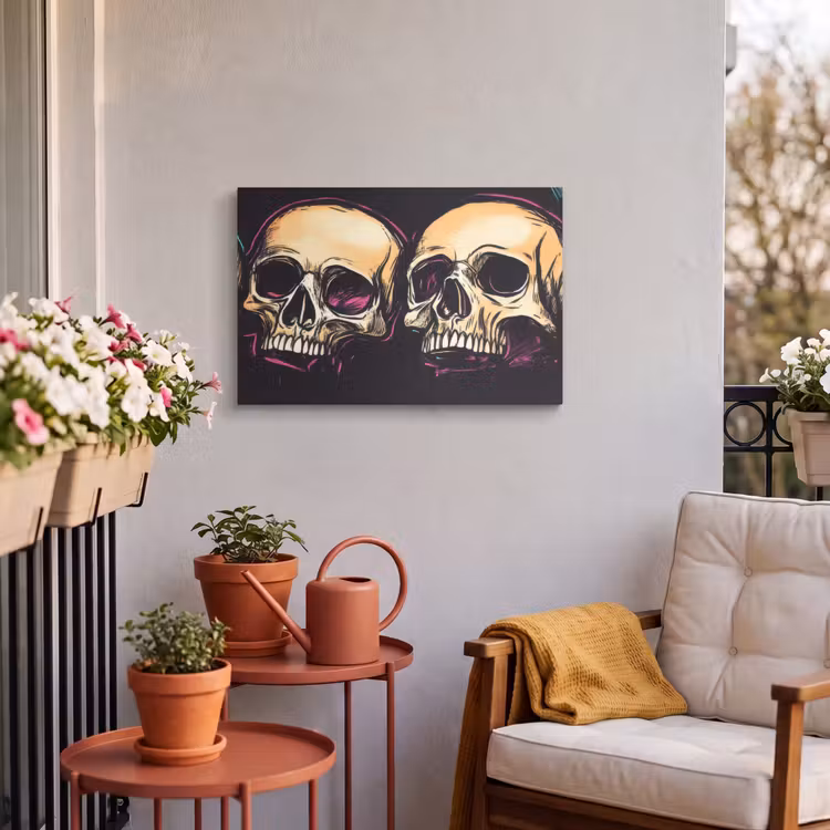 Buiten canvas - Schedels - Graffiti - Neon — 3