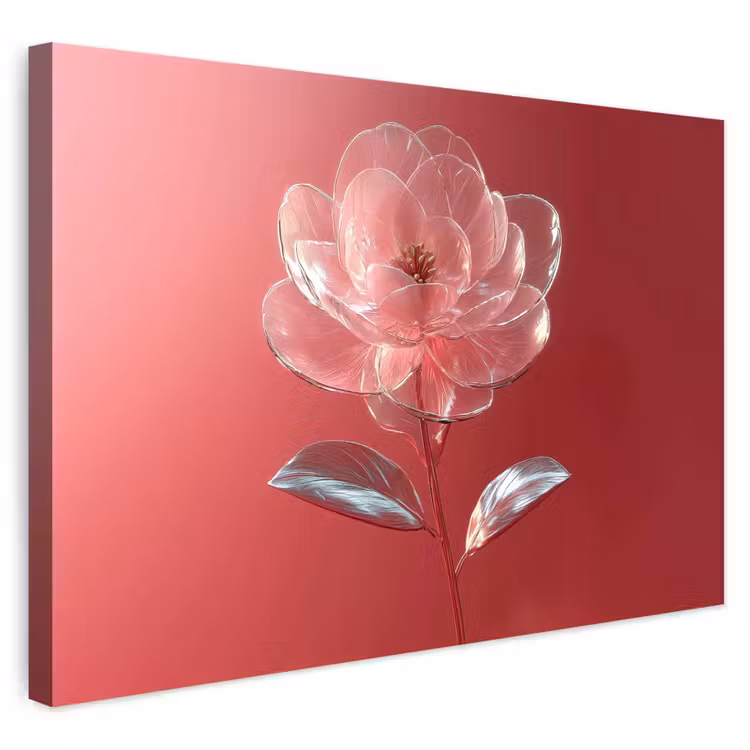 Buiten canvas - Sierlijk - Bloem - Roze - Glazen — 1