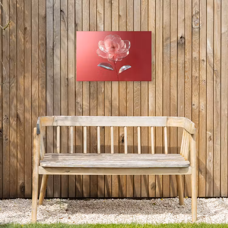Buiten canvas - Sierlijk - Bloem - Roze - Glazen — 3