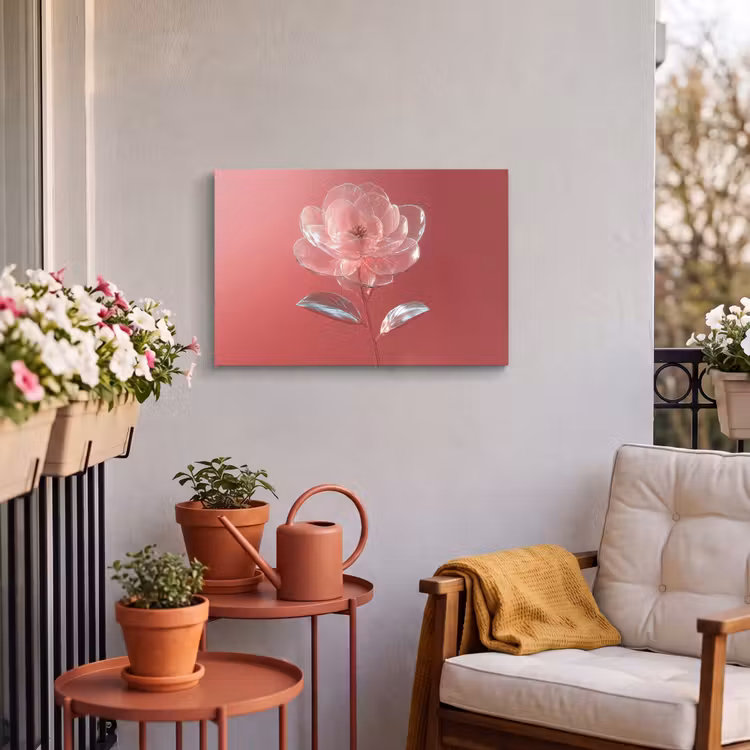Buiten canvas - Sierlijk - Bloem - Roze - Glazen — 4