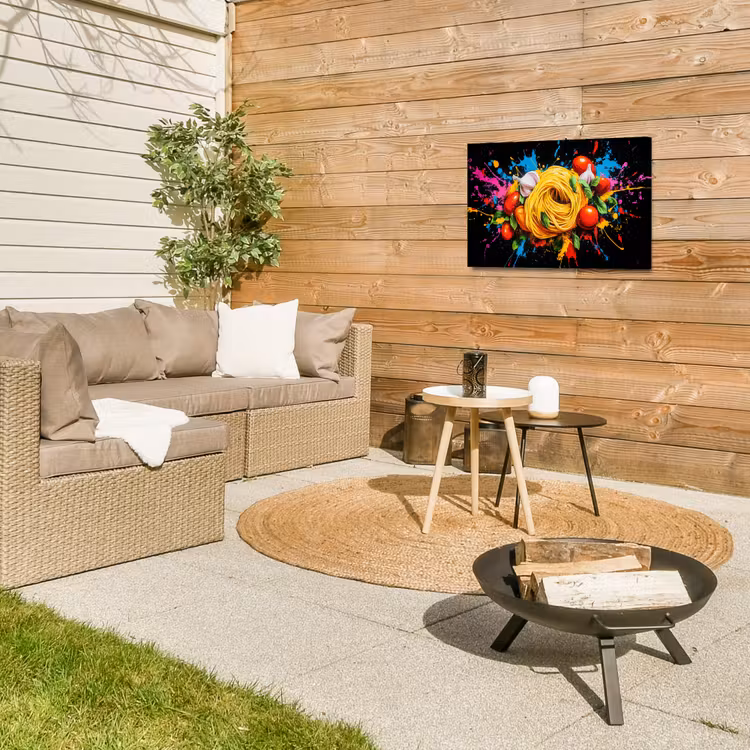 Buiten canvas - Spaghetti - Graffiti - Verf - Kleurrijk - Eten - Modern — 5