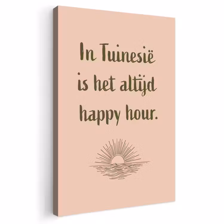 Buiten canvas - Tuin - Roze - Quote - Zon — 1