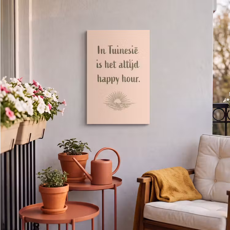 Buiten canvas - Tuin - Roze - Quote - Zon — 4