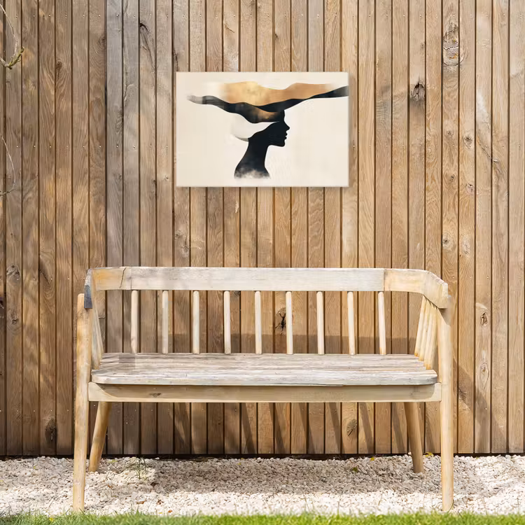 Buiten canvas - Vrouw - Golven - Zwart — 3