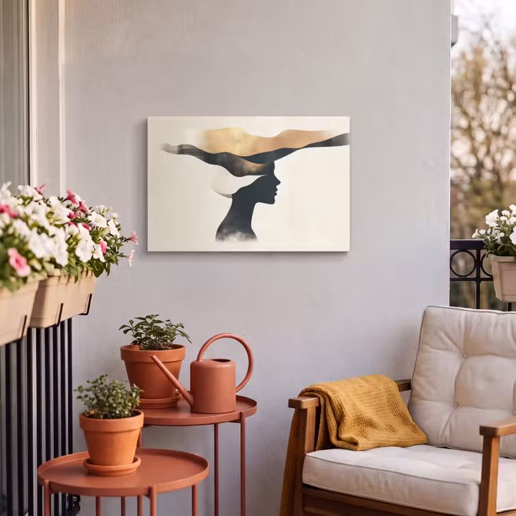 Buiten canvas - Vrouw - Golven - Zwart — 4