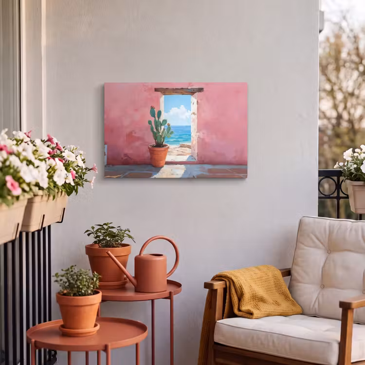 Buiten canvas - Zee - Roze - Cactus — 4