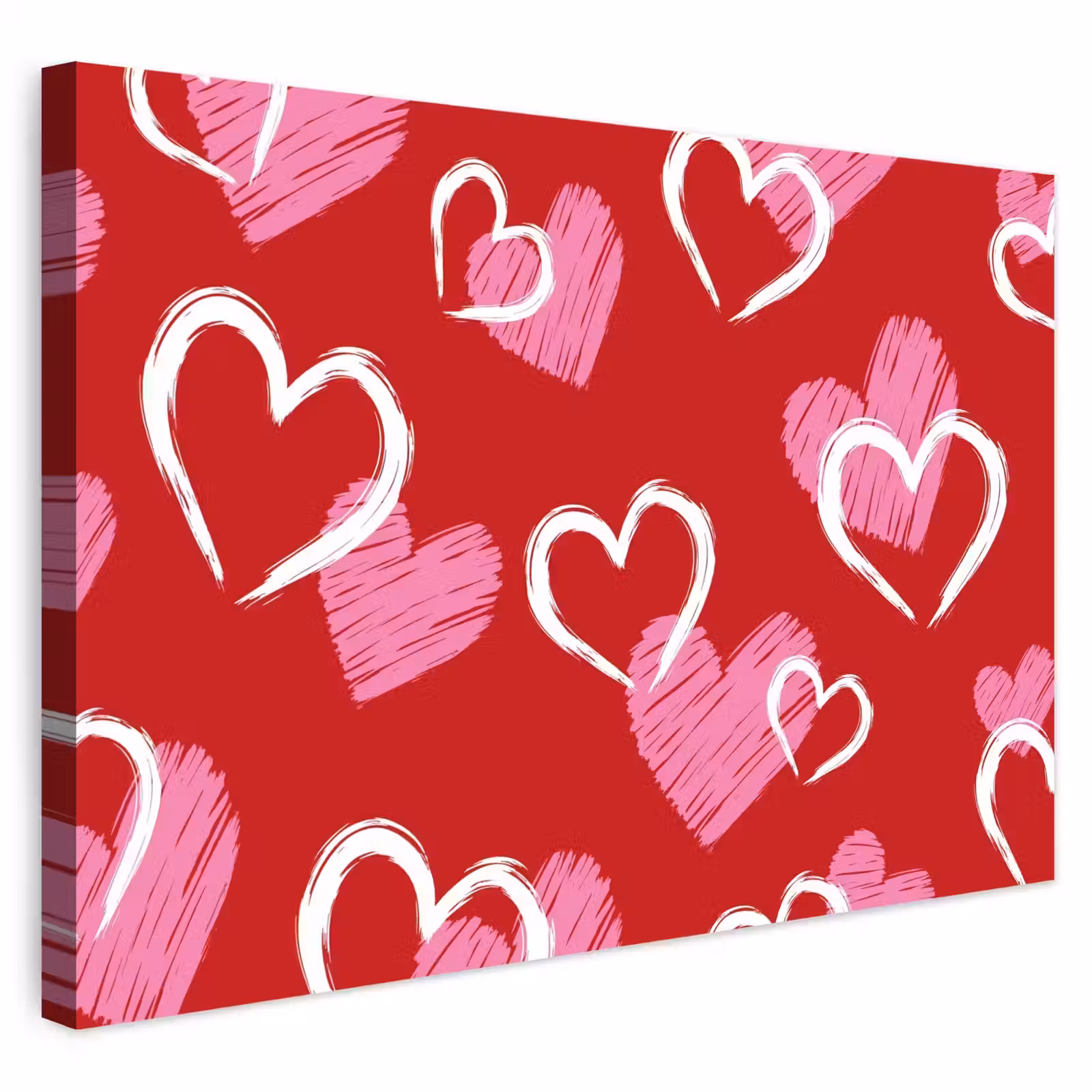 Buiten canvas - Patroon - Hartjes - Roze - Valentijn — 1