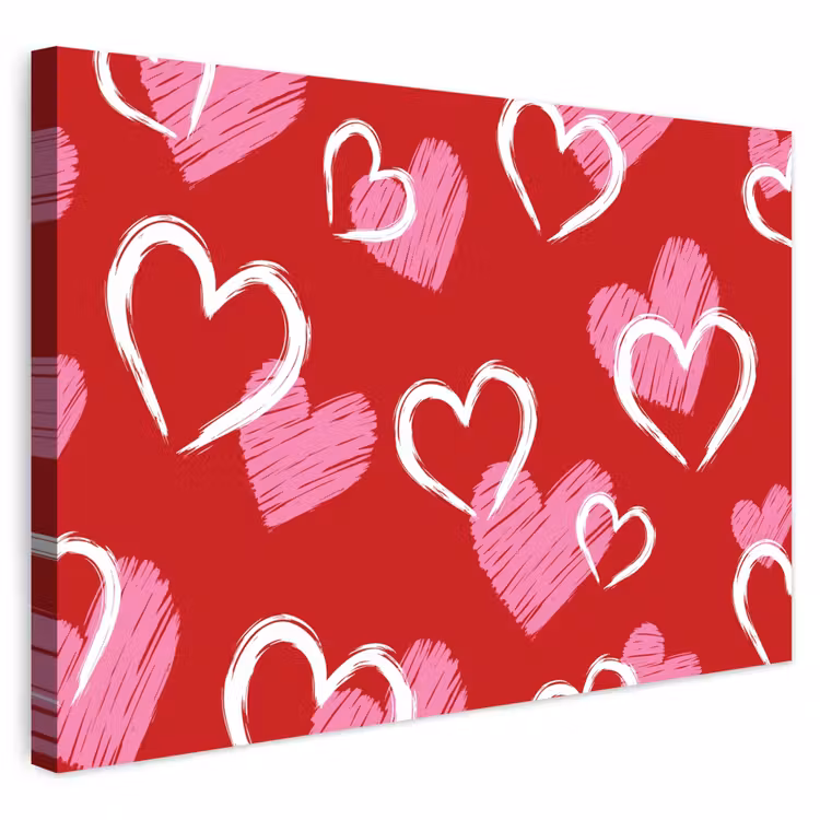 Buiten canvas - Patroon - Hartjes - Roze - Valentijn — 1