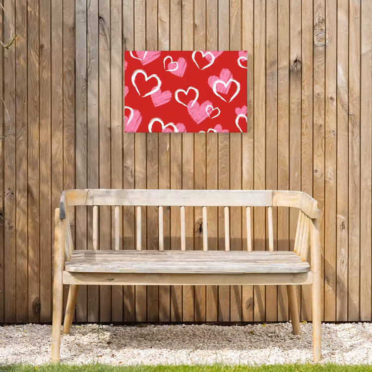 Buiten canvas - Patroon - Hartjes - Roze - Valentijn — 3