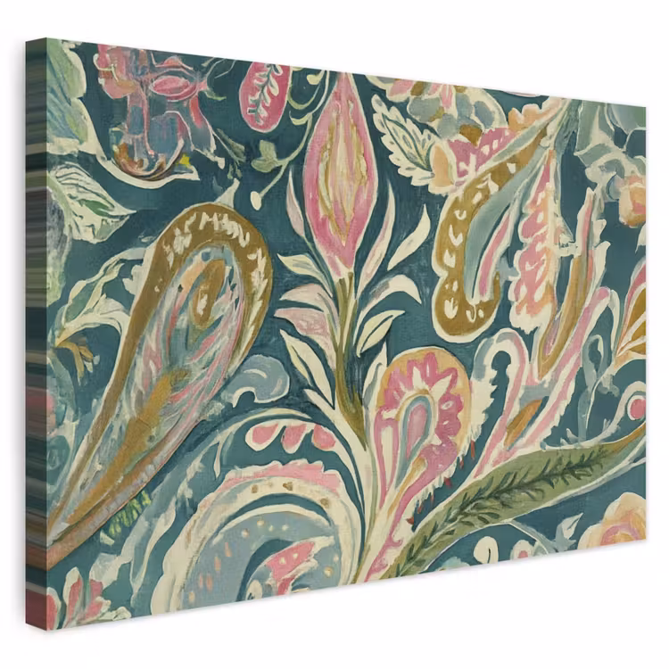 Buiten canvas - Patroon - Kleurrijk - Sierlijk - Groen — 1