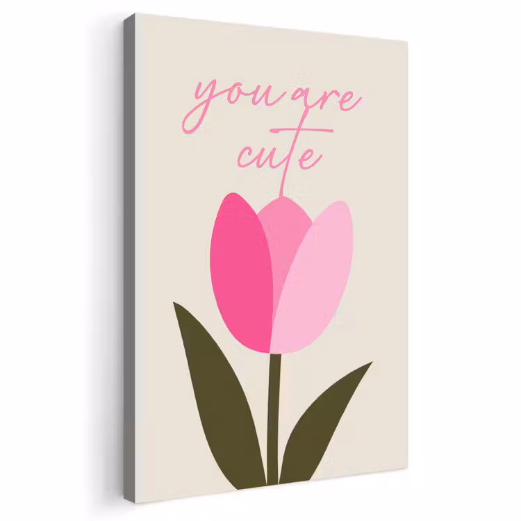 Buiten canvas - Tulp - Roze - Valentijn - Bloem — 1