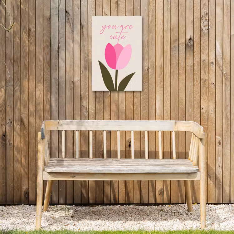 Buiten canvas - Tulp - Roze - Valentijn - Bloem — 3