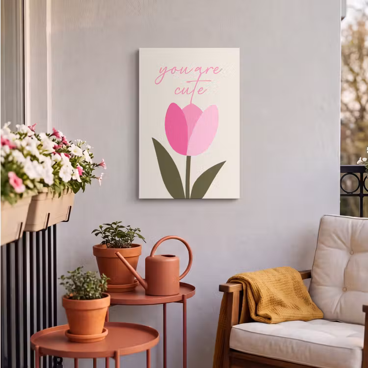 Buiten canvas - Tulp - Roze - Valentijn - Bloem — 4