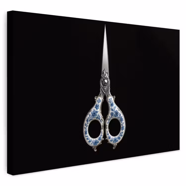 Buiten canvas - Schaar - Delfts blauw - Zwart — 1