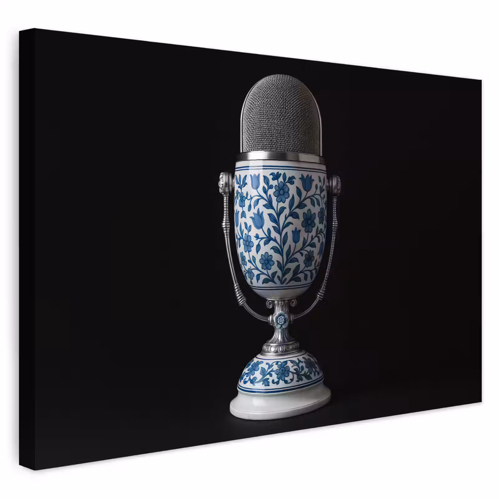 Buiten canvas - Microfoon - Delfts blauw - Muziek — 1