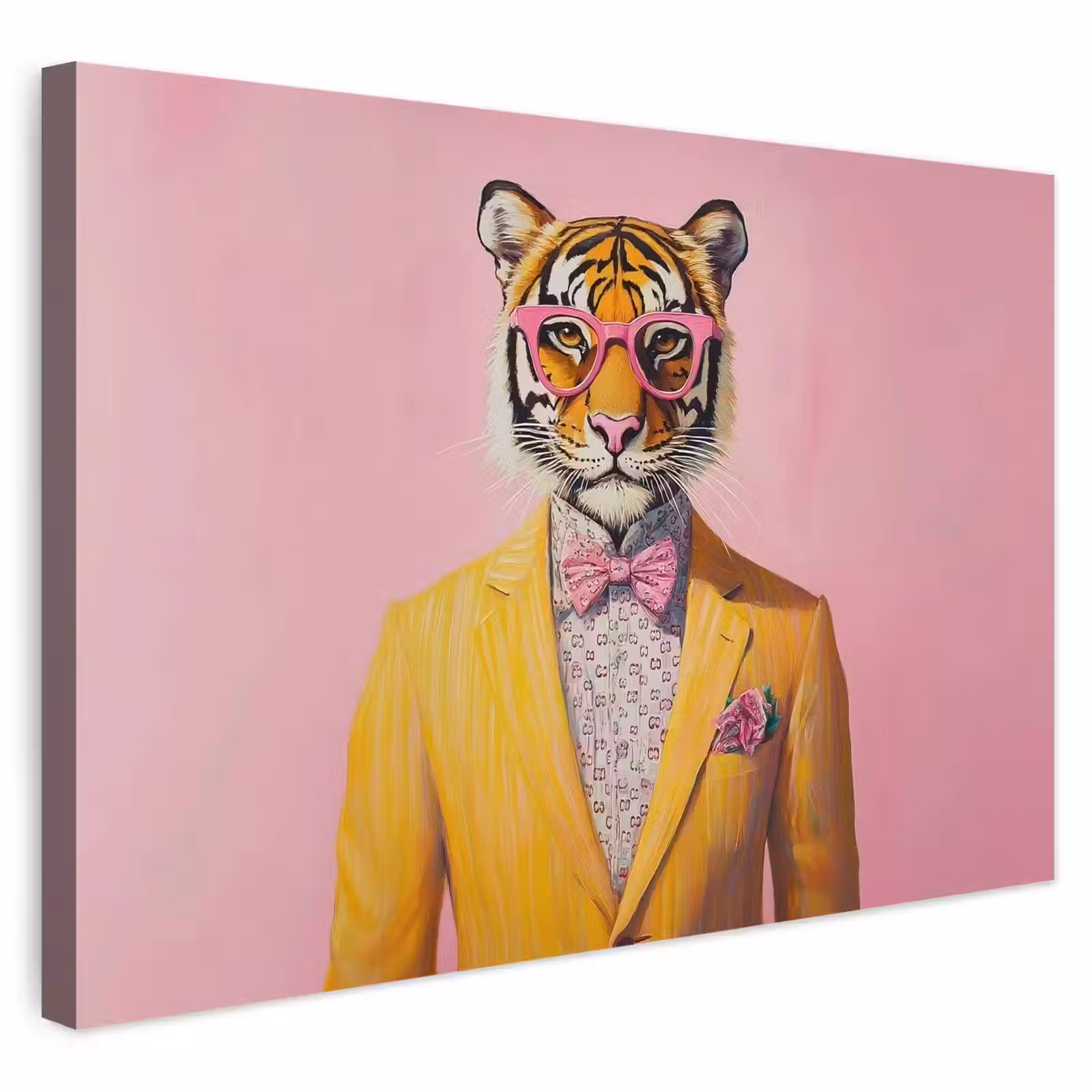 Buiten canvas - Tijger - Bril - Geel - Jasje — 1