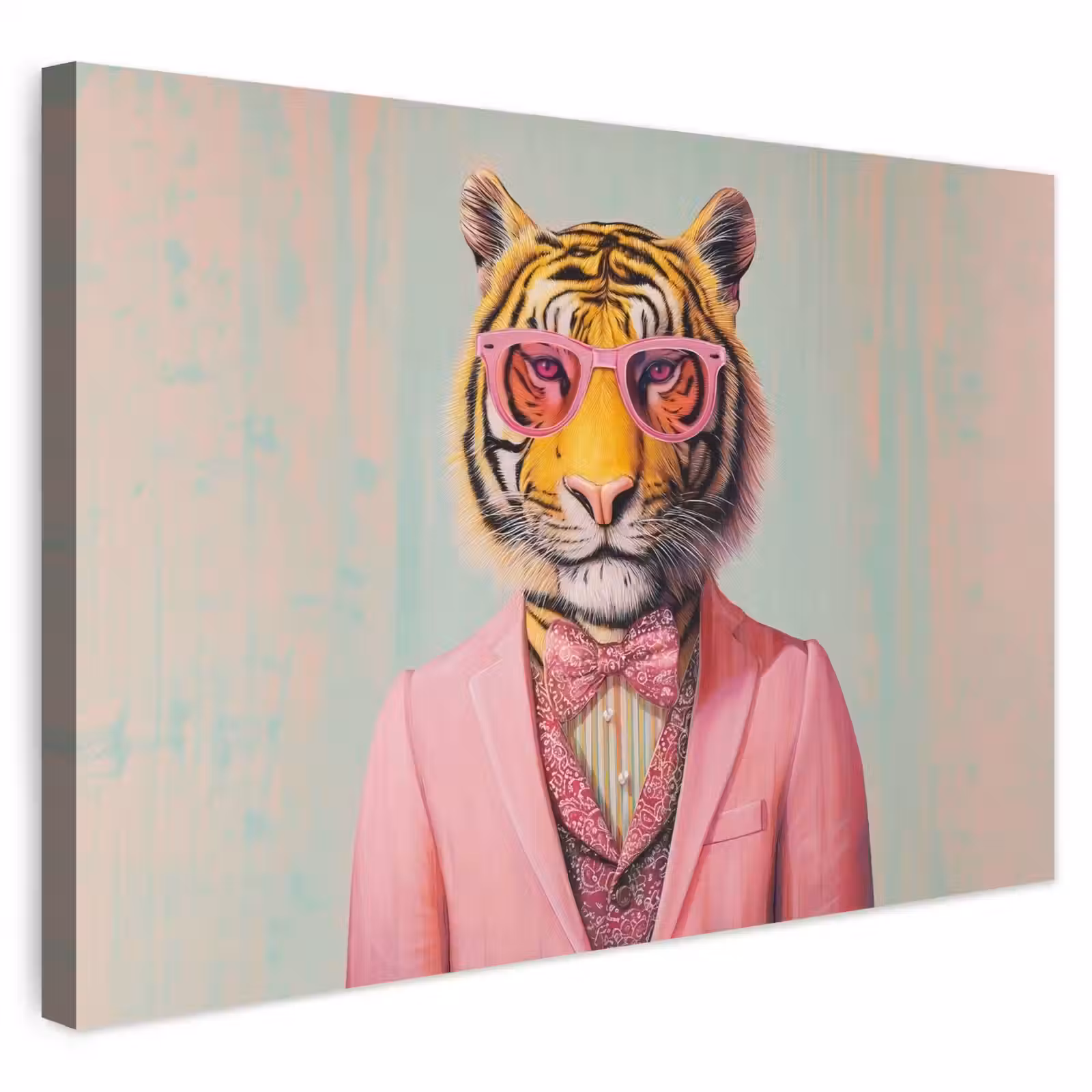 Buiten canvas - Tijger - Strik - Jasje - Roze — 1