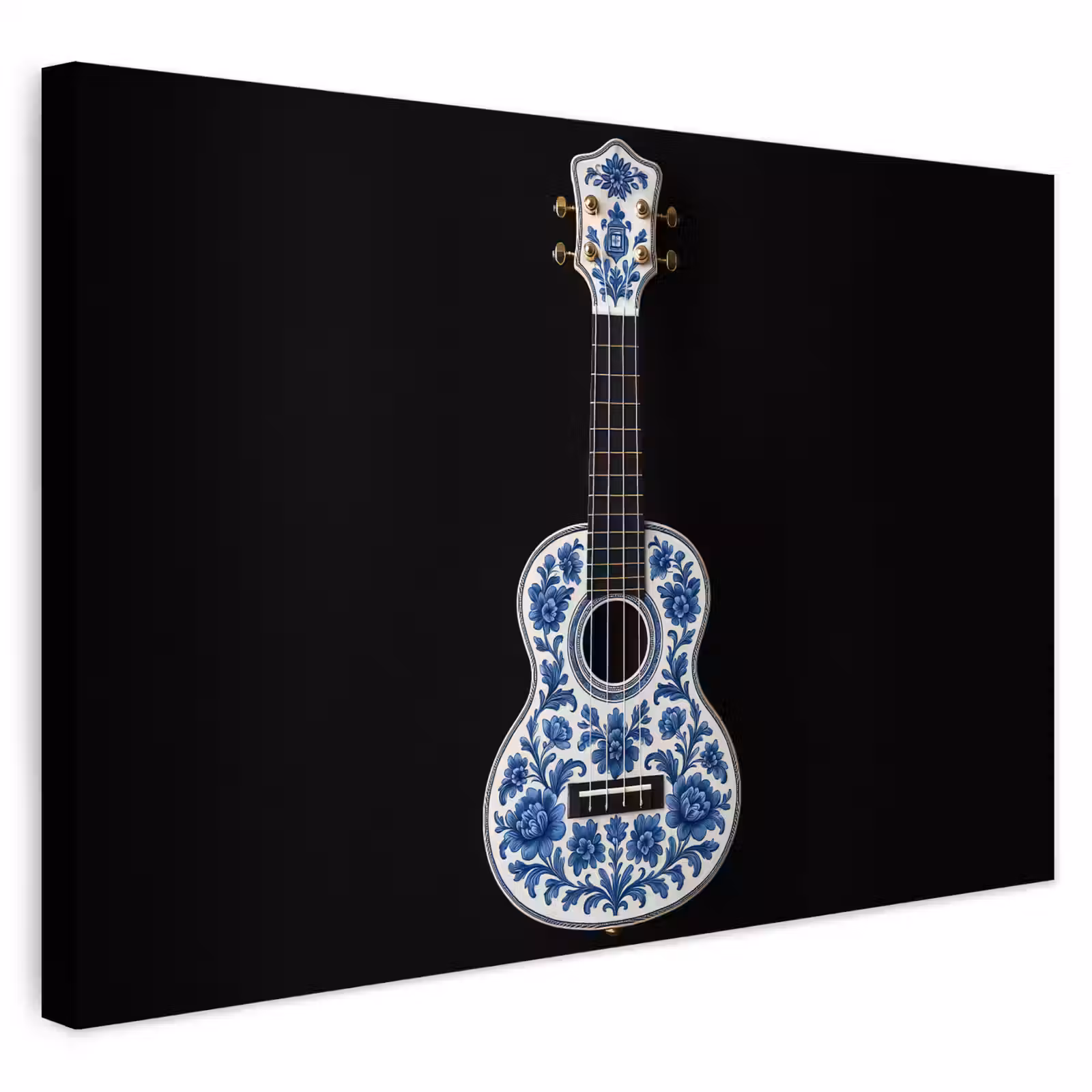 Buiten canvas - Ukelele - Delfts - Blauw - Muziek — 1
