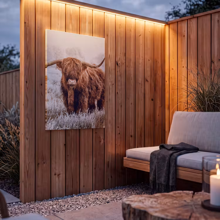 Buiten canvas - Schotse hooglander - Koe - Natuur - Winter — 4