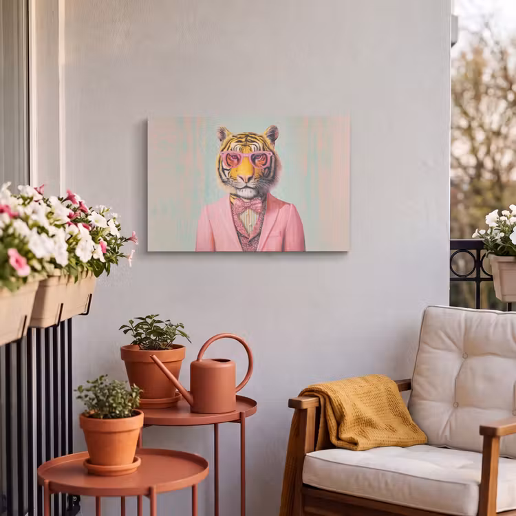 Buiten canvas - Tijger - Strik - Jasje - Roze — 4