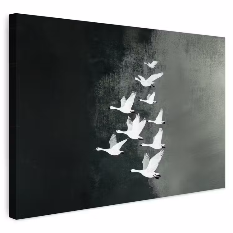Buiten canvas - Vogel - Japandi - Groen — 1