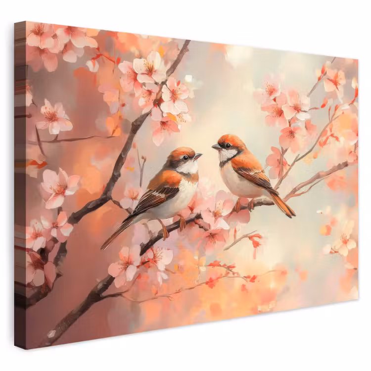 Buiten canvas - Vogels - Romantic - Bloesemtak — 1