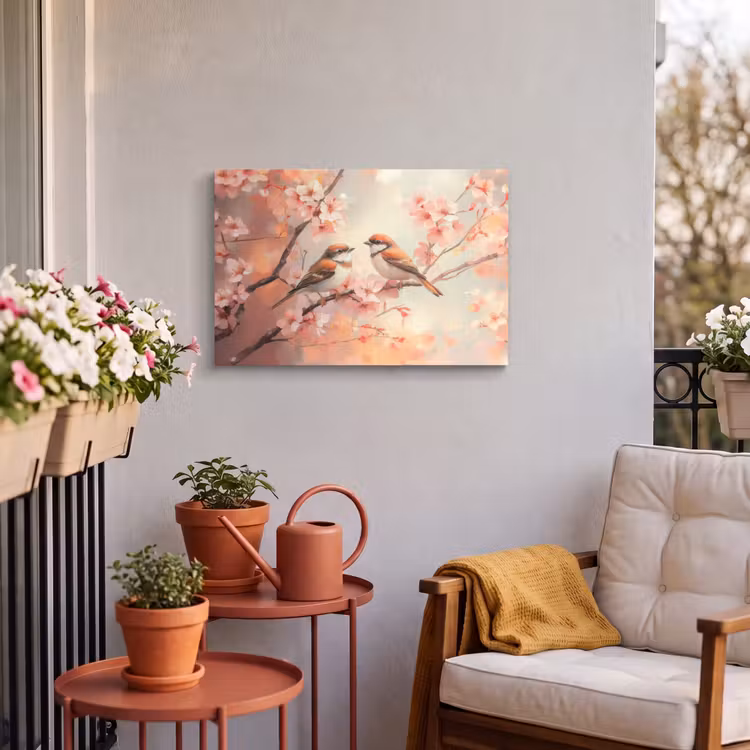 Buiten canvas - Vogels - Romantic - Bloesemtak — 4