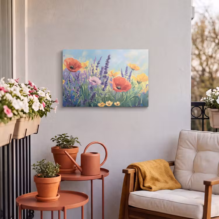 Buiten canvas - Weide - Bloemen - Kleurrijk — 4