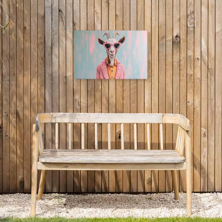 Buiten canvas - Zonnebril - Roze - Geit - Horen — 3