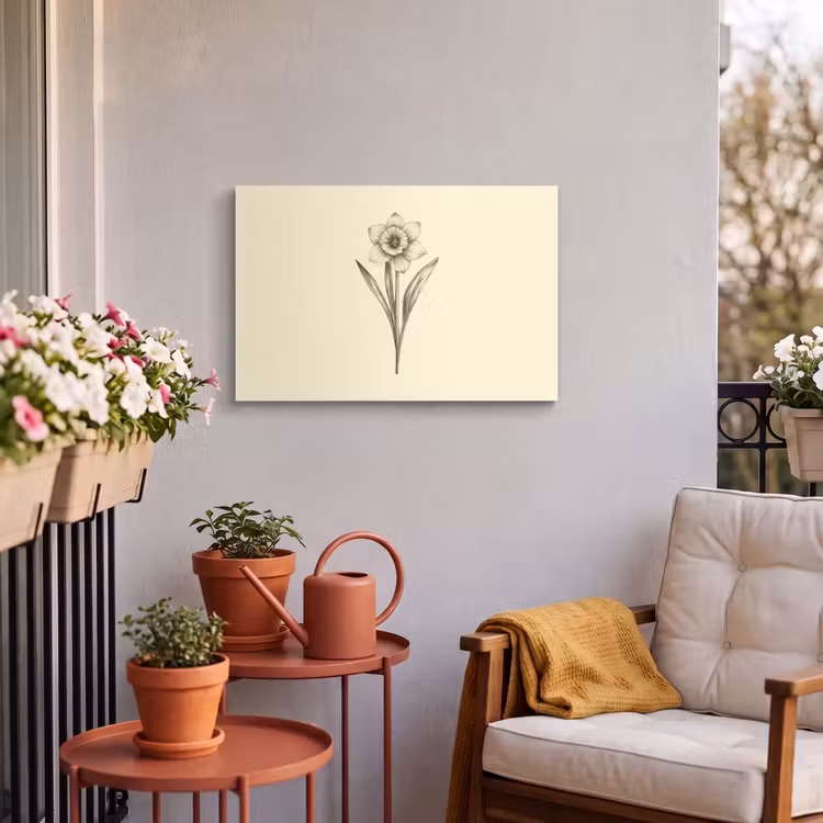 Buiten canvas - Zwart - Narcis - Illustratie — 4