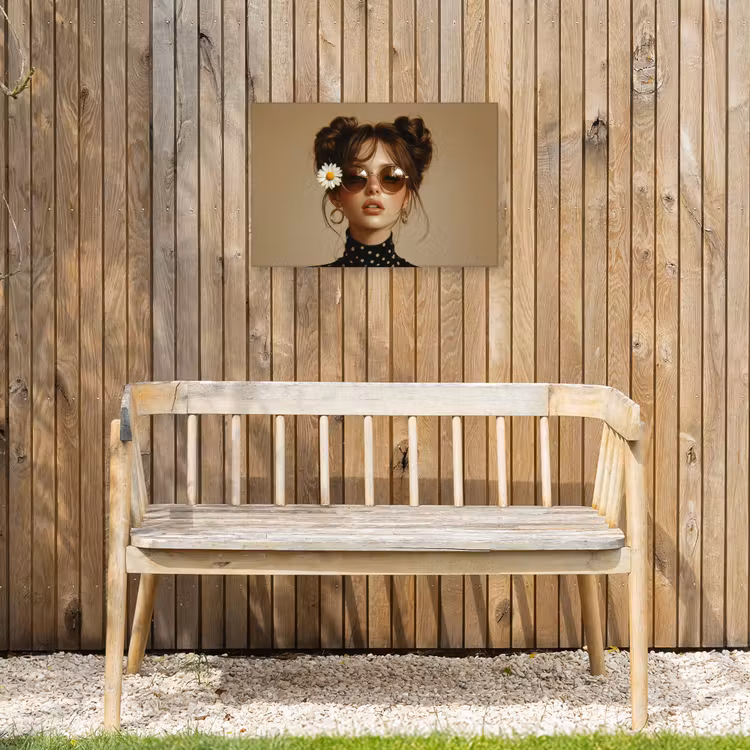 Buiten canvas - Vrouw - Beige - Bloem - Modern - Portret — 3