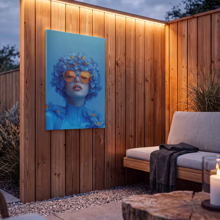 Buiten canvas - Vrouw - Bloem - Blauw - Modern - Bril - Portret — 4